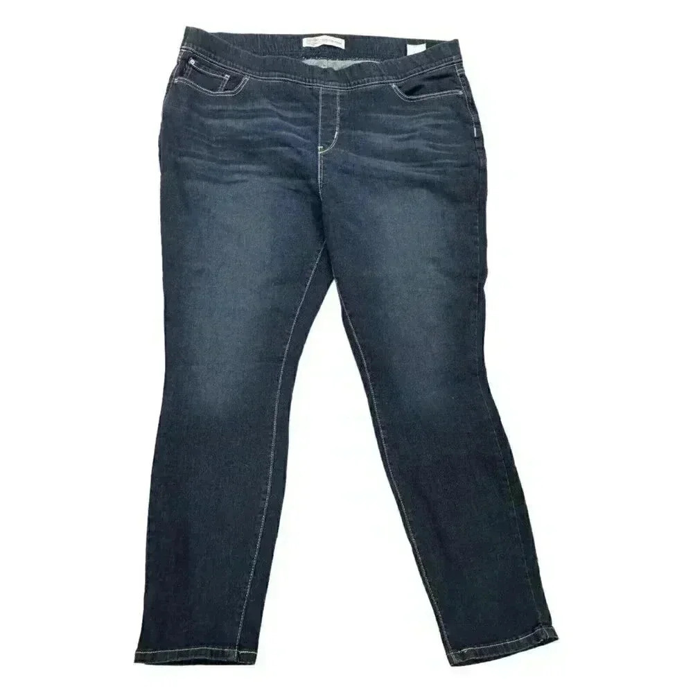 Levi Signature Pull on Skinny Jeans Plus size 26M W38xL30 Totally Shaping nwot